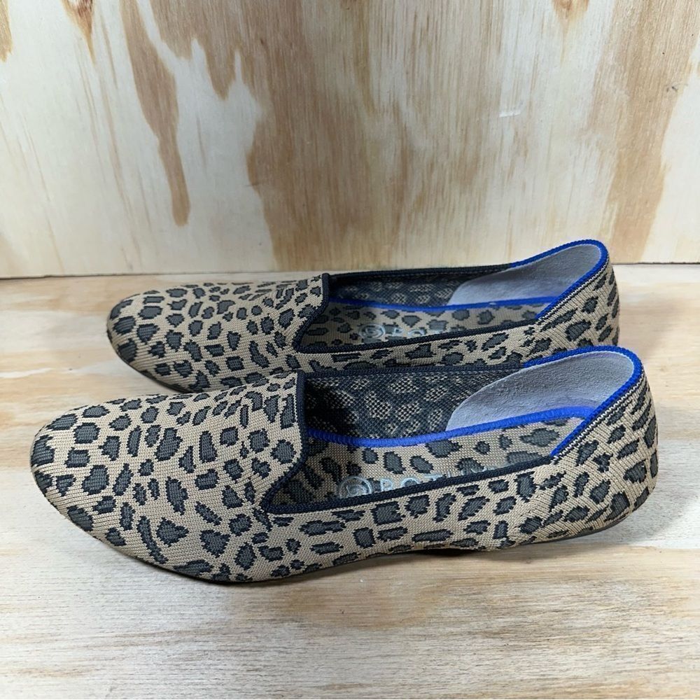 Rothy's Tan and Black Leopard Print Flats